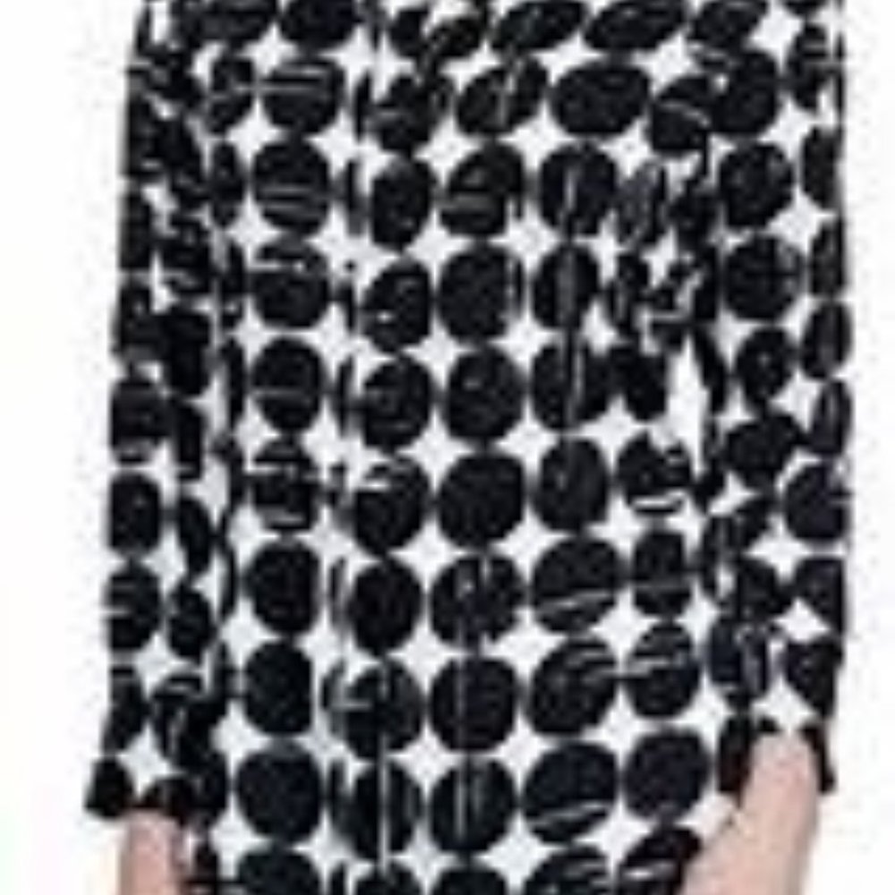 Finley Womens Blouse Poplin Polka Dot Long Sleeve XL NWT Button Front Black Whit